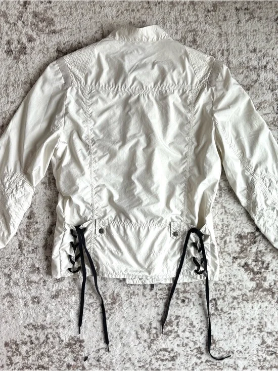 Vintage CNC Costume National White Asymmetric Zip Moto/Windbreaker Jacket - Picture 2 of 12